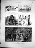 Original Old Antique Print Fiishery Exhibition Berlin Chinese Cormorants 1880