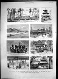 Antique Old Print Detention Shipwrecked Crew Nisero Rajah Tenom Acheen 1884