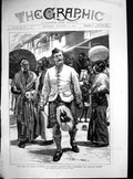 Old Antique Print Prince Wales Ceylon Highland Piper Kandyan Natives 1876 19th