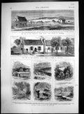 Old Antique Print Coffee Plantations Ceylon War Transvaal Lydenberg 1876 19th