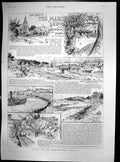Old Antique Print Route Manchester Ship Canal Castham Ferry Skipper 1888 19th