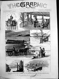 Original Old Antique Print Great North West Marquis Lorne Toronto Quebec 1881