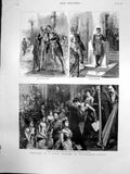 Old Antique Print State Concert Buckingham Palace Thanking Artistes 1887 19th