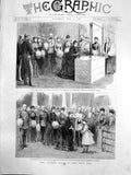 Antique Print Queens Visit East End Foundation Stone Technical School 1887 19th