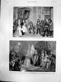 Antique Print Queen Anne Dukemarlborough Victory Blenheim Prince Wales1887 19th