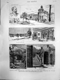 Old Antique Print Tatton Park Knutsford Cheshire Seat Lord Egerton 1887 19th