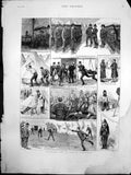 Antique Print Volunteer Life Camp Aldershot Adjutant Reading Army Act 1887 19th