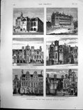 Antique Old Print Architecture London School Board Gideon Road Battersea 1877