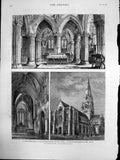 Antique Print Edinburgh New Episcopal Cathedral St Mary Roslin Chapel 1879 19th