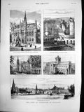Antique Old Print Duke Edinburgh Scotland Hihj Street Inverness Kirkwall 1882
