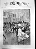 Old Antique Print Coming Age Duke Marlborough Ball Blenheim Palace 1893 19th
