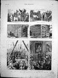 Old Print Visit Lord Lieutenant Ireland Belfast Lord Spencer Ormiston1884 19th