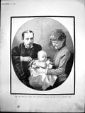 Antique Old Print Late Duke Albany Duchess Albany Infant Princess Alice 1884