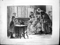 Old Antique Print Godmother Miss Mary L Gow Lady Necklace Hing Child 1884 19th