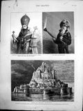 Old Print Mont St Michel Normandy Archbishop Gregoris Dr Price 1884 Ref.2 19th