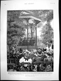 Antique Print Open-Air Music London Listening Military Band Hyde Park 1895 19th
