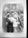 Antique Old Print Baptism Czars Daughter Administration Sacrament Infant 1895