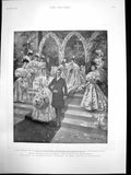 Antique Old Print Marriage Duke Marlborough Miss Consuelo Vanderbilt Ny 1895