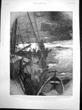 Antique Old Print Jackson Harmsworth Polar Expedition Goodbye Windward 1895