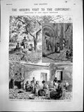 Antique Print Queens Visit Continent Mentone Gathering Lemons Packing 1882 19th
