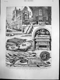 Antique Print Rolls House Public Record Office Queens Coronation Oath 1882 19th