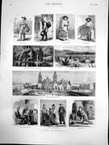 Antique Print Visit Mexico Cathedral Maguey Plantation Apache Indians 1882 19th
