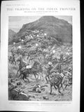Old Antique Print Fighting Indian Frontier Raid Convoy Arhanga Pass 1897 19th