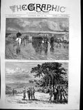 Antique Old Print Zulu War Relief Ekowe Lord Chelmsfords Column Tenedos 1879