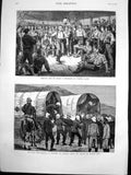 Old Antique Print Military Life Troopship Zulu War Wounded Utrecht 1879 19th