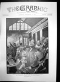 Antique Old Print Transvaal Crisis Goodbye Wives Children Train Waterloo 1899