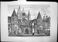 Original Old Antique Print Grand Entrance New Law Courts Exterior 1872 19th