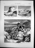 Antique Old Print Experiments With Gun Cotton Hastings Before Explosion 1872