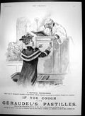 Antique Old Print Geraudels Pastilles If You Cough Ordered Any Chemist 1894