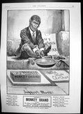 Antique Old Print Brookes Monkey Brand Soap Will Do Days Work In An Hour 1901