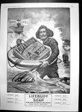 Old Print Lifebuoy Royal Disinfectant Soap Saves Life Healthy Homes 1903 20th