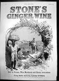 Original Old Antique Print Stones Ginger Wine Every Bottle Labelled Stones 1893