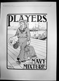 Original Old Antique Print Players Navy Mixture Sailor Monkey Parrot Cage 1906