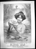 Original Old Antique Print Plantol Soap Made Entirely Sweet Vegetable Oils 1903