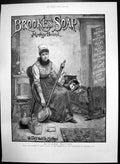 Antique Old Print Brookes Soap Monkey Brand Divided Duties Lillian Young 1890