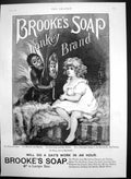 Antique Old Print Brookes Soap Monkey Brand Monkey Girls Reflection Pan 1890
