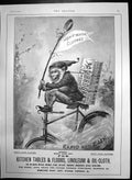 Antique Old Print Brookes Monkey Brand Soap Monkey On Bicycle Rapid Easy 1899