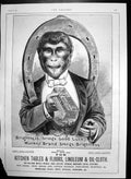 Antique Old Print Brookes Monkey Brand Soap Brightness Brings Good Luck 1899