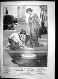 Old Antique Print Swan White Floating Soap Favourite Soap For Toilet 1901 20th