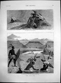 Old Antique Print Zulu War Evelyn Woods Advance Crossing Blood River 1879 19th