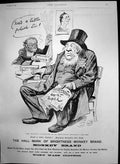 Antique Old Print Monkey Brand Mr Krugers Ultimatum Unpolished Document 1899