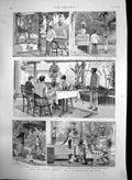 Antique Old Print Sunday Plantation Java Gardener Plants Chinese Pedlar 1889
