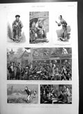 Old Print China Reinforcements Kuldja Army Dragon Flies Pekin Beggar1881 19th