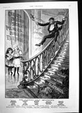 Antique Old Print Brookes Monkey Brand Soap Monkey Slides Down Bannister 1891