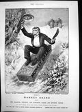 Old Antique Print Brookes Monkey Brand Soap Monkey Using Box Sledge 1897 19th