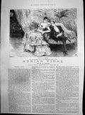 Antique Old Print Adrian Vidal We Norris F Barnard Couple In Ballroom 1885 19th